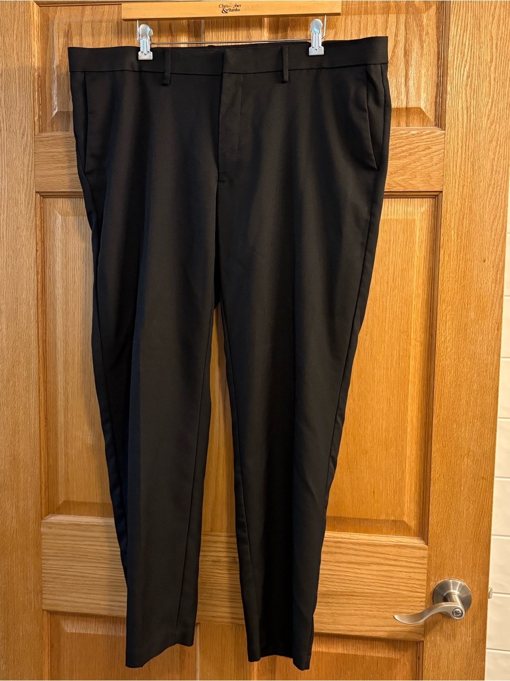 HAGGAR SLIM-STRAIGHT ALL DAY COMFORT Men’s Dress Pants Slacks Black Size 40X30